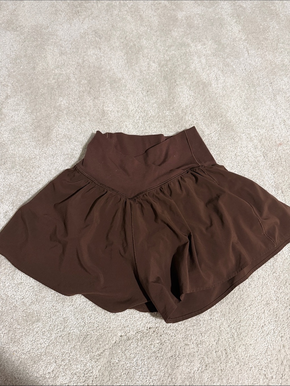brown offline by aerie size xs real me crossover flowy short
